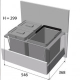Atkritumu šķirošanas sistēma M6 (600 mm atvilknei) - Nav pieejams pagaidām, Atkritumu konteineri