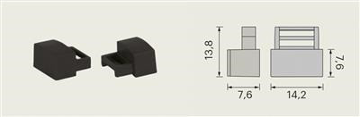 L&S Lighting Led Profile galinis gaubtas MEC-L (komp. 2 vnt.), LED juostelės